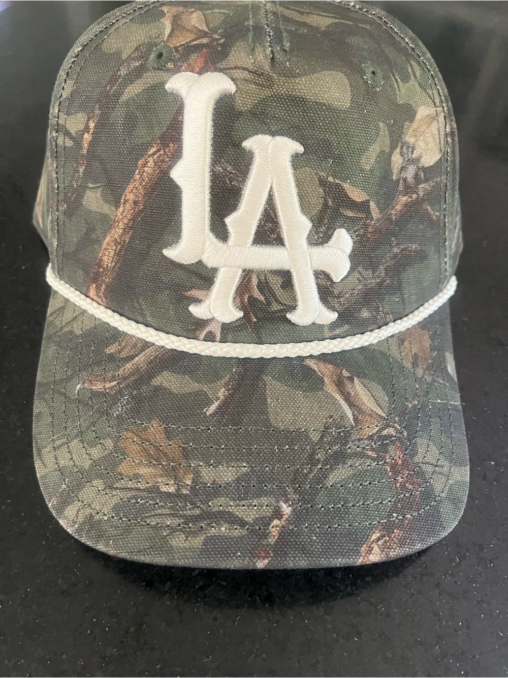 LA Camo Men’s Baseball Cap with Rope Trim - White Logo